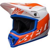 Capacete Bell Mx 9 Mips Disrupt Branco Laranja 58