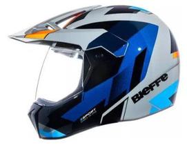 Capacete Bieffe 3 Sport Com Viseira Cristal 30th React Azul