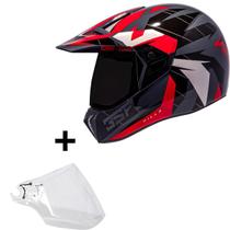 Capacete Bieffe 3 Sport Hills Vermelho Brilho Moto + Viseira