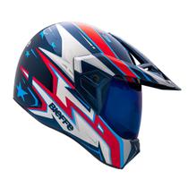 Capacete Bieffe 3 Sport Moto AZV50 Masculino Pala Azul