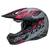 Capacete Bieffe 3 Sport Pala Rusty Rosa Cinza Moto Feminino