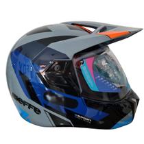 Capacete Bieffe 3 Sport React Cinza Moon Brilho e Laranja