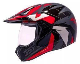 Capacete Bieffe 3 Sport Viseira Cristal 30th React Vermelho