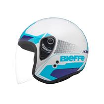 Capacete Bieffe Allegro Extent Branco Perola Azul Aberto