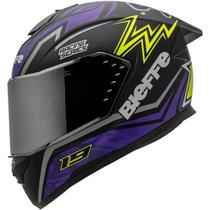 Capacete Bieffe B-12 Qtr Preto Fosco / Roxo