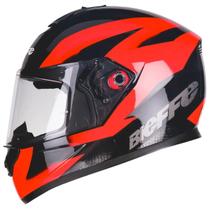 Capacete bieffe b-12 st flat preto/vermelho