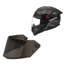 Capacete Bieffe B12 Avant Preto Moto + Viseira Fume