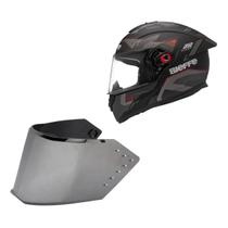 Capacete Bieffe B12 Avant Preto Moto + Viseira Prata Capacete Bieffe B12 Avant Preto Moto + Viseira Prata