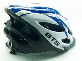 Capacete Bike Ciclismo GTS Out Mold com LED - Branco e Azul