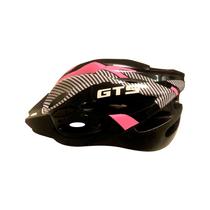 Capacete Bike Ciclismo GTS Out Mold com LED - Preto e Rosa