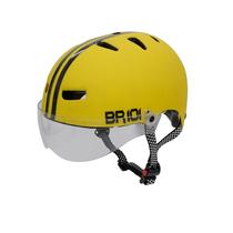 Capacete Bike Ciclismo Skate Patins Patinete Profissional Amarelo Fosco Viseira Cristal