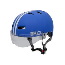 Capacete Bike Ciclismo Skate Patins Patinete Profissional Azul Fosco Viseira Cristal