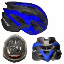 Capacete Bike Garra7 Tamanho Ajustável Azul e Preto