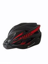 Capacete bike mtb shiver c/ led traseiro inmold m preto/vermelho