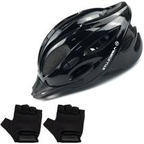 Capacete Bike Mtb Tsw Ciclista Com Sinalizador De Led + Luvas Capacete Bike Mtb Tsw Ciclista Com Sinalizador De Led + Luvas