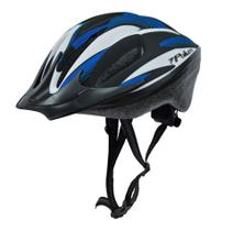 Capacete Bike Poker Out Mold Windstorm Com Led - Preto/Azul/Branco