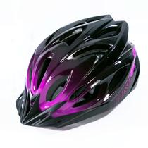 Capacete Bike Rava Space 3 Brilho Com Regulagem Preto/Pink