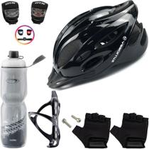 Capacete Bike Tsw Ciclismo Mtb + Garrafa Térmica + Suporte + Sinalizador + Par De Luvas