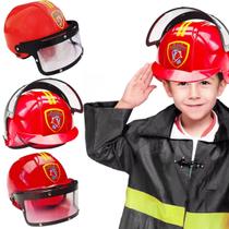 Capacete Bombeiro Infantil Resgate Brinquedo Fantasia Viseira Articulada Capacete Bombeiro Infantil Resgate Brinquedo Fantasia Viseira Articulada