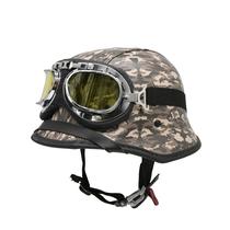 Capacete Br101 Alemão Camuflado Marrom Oculos Amarelo G