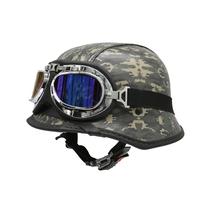 Capacete Br101 Alemão Camuflado Verde E Marrom Oculos Azul G
