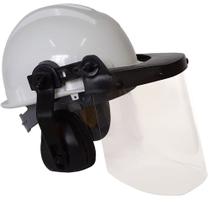 Capacete Branco com Protetor Facial e Abafador de Ruído - 3298 - LEDAN