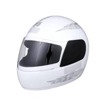 Capacete Branco Tamanho 60 ProTork Viseira Cristal Casco Em ABS E Cinta Jugular Com Fecho Revestido Em EPS - Pro Tork