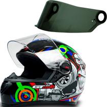 Capacete C/ Narigueira Gt Turbo Tam 60 Preto + Viseira Fumê