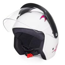 Capacete capacete wind v3 visor femme branco pink cores