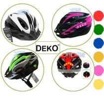Capacete Ciclismo Bike ajustável com Sinalizador Led leve e resistente masculino feminino 21 cores