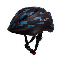 Capacete Ciclismo Bike Infantil Kids Raio Preto Com Azul Capacete Ciclismo Bike Infantil Kids Raio Preto Com Azul