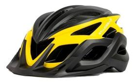 Capacete Ciclismo C Led - Preto E Amarelo Fluor - Único