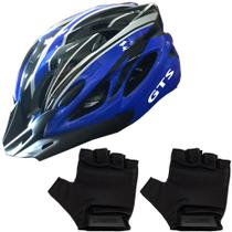 Capacete Ciclismo Com Sinalizador De Led Leve E Resistente Bicicleta Adulto Bike + Par de Luvas