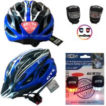 Capacete Ciclismo Com Sinalizador De Led Leve Resistente Bicicleta Adulto Bike + Par De Sinalizador