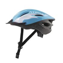 Capacete Ciclismo MTB 2.0 Viseira 19 Entradas de Ar Azul e Branco Tam M Átrio