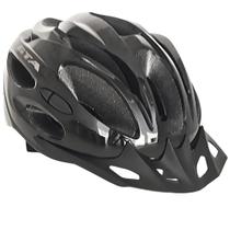 Capacete Ciclismo Mtb 20 Entradas Ar Com Led Preto Brilhante