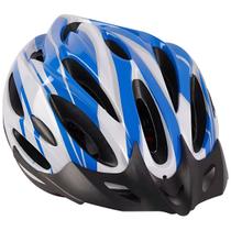 Capacete Ciclismo Mtb Led Sinalizador Azul Branco Bicicleta