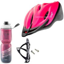 Capacete Ciclismo Ptk Ajustável Bike Mtb + Garrafa Térmica + Suporte