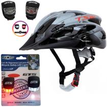 Capacete Ciclismo Tsw Bike Mtb Com Sinalizador De Led Leve E Resistente + Par De Sinalizador