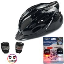 Capacete Ciclismo Tsw Bike Mtb Com Sinalizador De Led Leve E Resistente + Par De Sinalizador