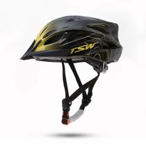 Capacete ciclismo tsw raptor 3 c/ led preto/amarelo
