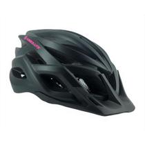 Capacete ciclista absolute luna flash led recarregável preto com roxo