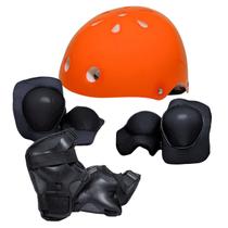 Capacete com kit proteção Little child Rava Play Laranja