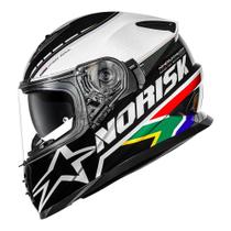 Capacete com Óculos Norisk FF302 Soul 2 Grand Prix África do Sul Países Tamanho do capacete:58Cor:Branco e preto