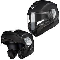 Capacete com oculos Norisk Preto Fosco escamoteável Motion