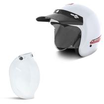 Capacete Compact + Viseira Bubble Branco Tam 56