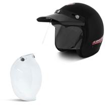 Capacete Compact + Viseira Bubble Preto Tam 56