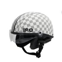 Capacete Coquinho Br 101 Xadrez Branco Vision Cristal G