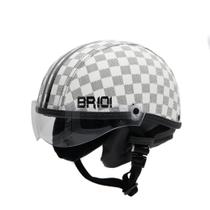 Capacete Coquinho Br 101 Xadrez Branco Vision Cristal Pp Capacete Coquinho Br 101 Xadrez Branco Vision Cristal Pp