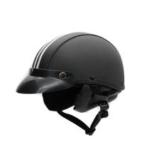 Capacete Coquinho Scooter Moto Elétrica Bike Couro Preto - BR101